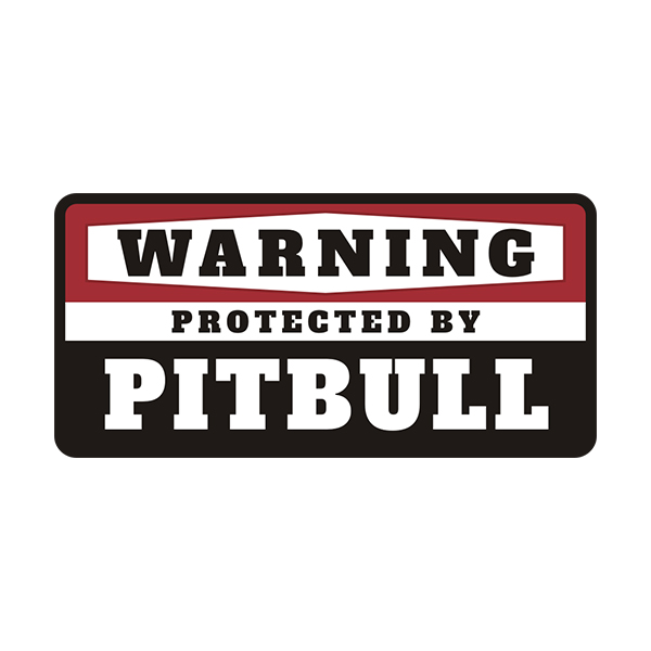 Pitbull Protected by Warning Decal Guard Dog Pit Bull Vinyl Sticker Rotten Remains