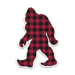Plaid Bigfoot Sasquatch Sticker Decal (LH)