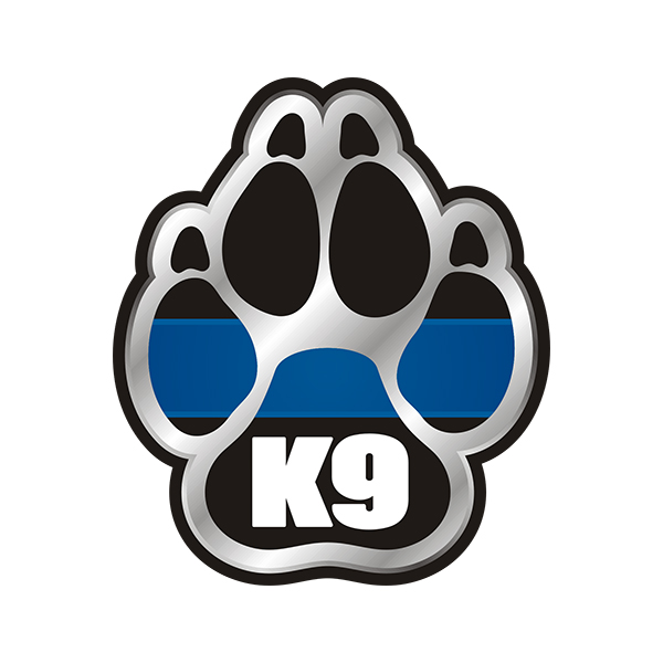 K9 Unit Police Dog Paw Skull Sticker 