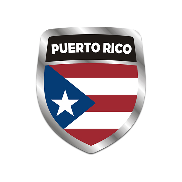 Puerto Rico Flag Shield Badge Sticker Decal Rotten Remains