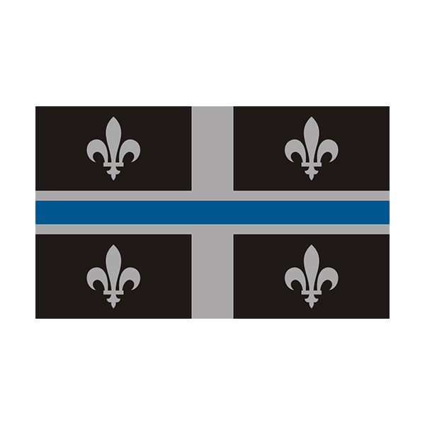 Quebec Provincial Flag Thin Blue Line QC Police Officer Sheriff Sticker Decal Rotten Remains