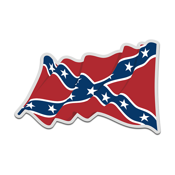 Confederate Rebel Waving Flag Decal Sticker (LH) V4 Rotten Remains