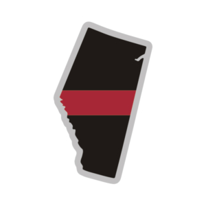 Alberta Thin Red Line Decal AB Firefighter Vinyl Sticker Rotten Remains