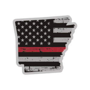Arkansas State Thin Red Line Decal AR Tattered American Flag Sticker Rotten Remains