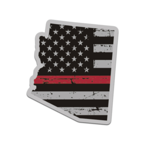 Arizona State Thin Red Line Decal AZ Tattered American Flag Sticker Rotten Remains