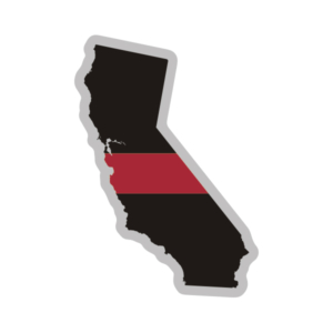 California State Thin Red Line Decal CA Firefighter Rescue Sticker Rotten Remains