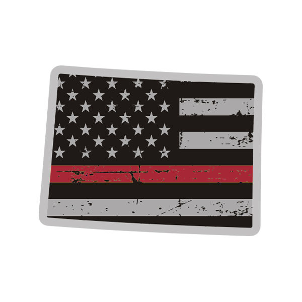 Colorado State Red Line Decal CO Tattered American Flag Sticker Rotten Remains