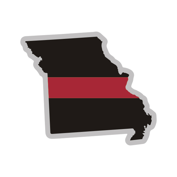 Missouri State Thin Red Line Decal MO Firefighter Fire Rescue Sticker Rotten Remains