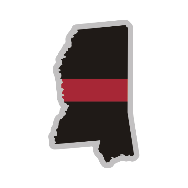 Mississippi State Thin Red Line Decal MS Firefighter Rescue Sticker Rotten Remains