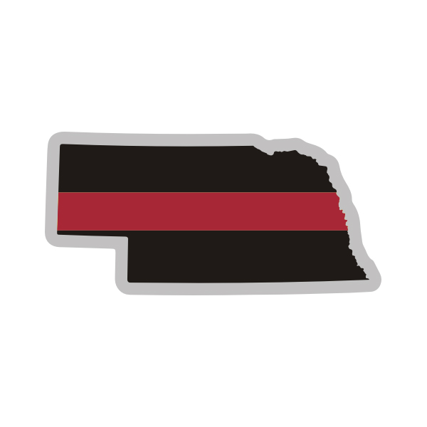 Nebraska State Thin Red Line Decal NE Firefighter Fire Rescue Sticker Rotten Remains