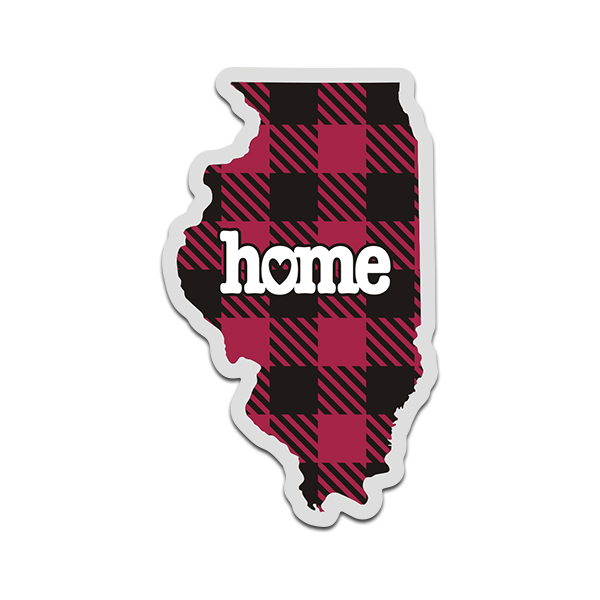 Illinois State Buffalo Plaid Decal IL Checkered Home Map Vinyl Sticker Rotten Remains