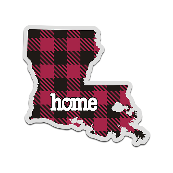 Louisiana State Buffalo Plaid Decal LA Checkered Home Map Vinyl Sticker Rotten Remains