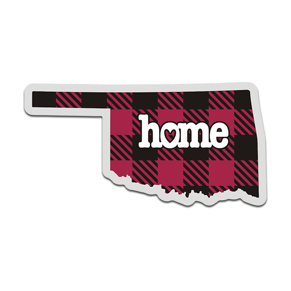 Oklahoma State Buffalo Plaid Decal OK Checkered Home Map Vinyl Sticker Rotten Remains