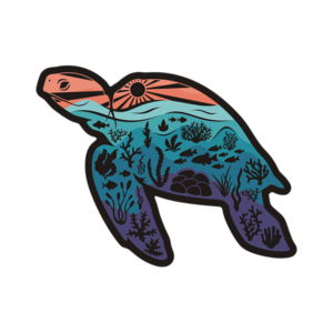 Retro Sea Turtle Sticker LH