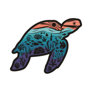 Retro Sea Turtle Sticker RH