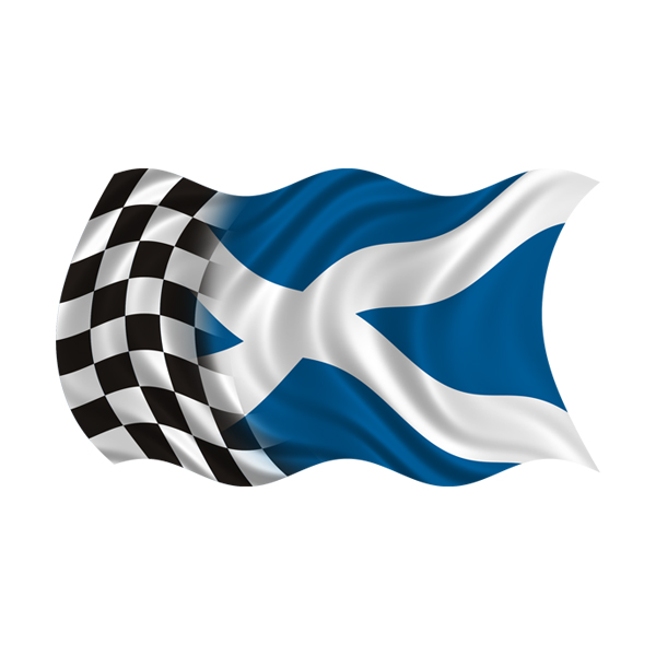 Scotland Racing Checkered Flag Decal Scottish Scots Vinyl Sticker (LH) Rotten Remains