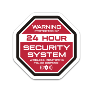 24 Hour Home Security System Anti-Theft Burglar Alarm Sticker Decal V1 (RED) Rotten Remains