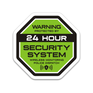 24 Hour Home Security System Anti-Theft Burglar Alarm Sticker Decal V3 (GREEN) Rotten Remains