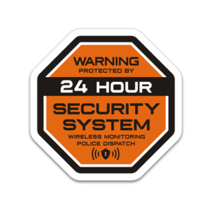 24 Hour Home Security System Anti-Theft Burglar Alarm Sticker Decal V4 (ORANGE) Rotten Remains