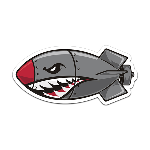 WW2 Shark Mouth Bomb Sticker V1 LH