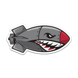 WW2 Shark Mouth Bomb Sticker V1 RH