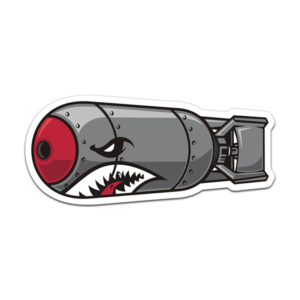 WW2 Shark Mouth Bomb Sticker V2 LH