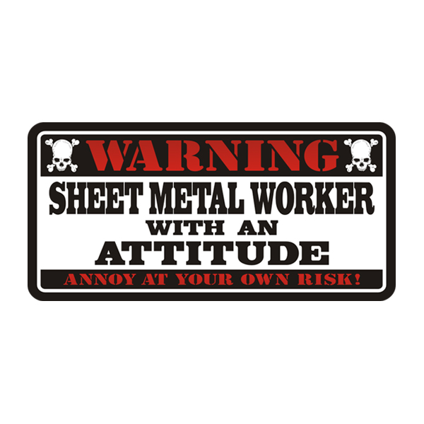 Sheet Metal Worker Warning Decal Vinyl Hard Hat Window Bumper Sticker Rotten Remains