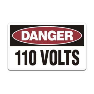 110 Volts Warning Danger Electrical Wire Shock Hazard Vinyl Sticker Decal Rotten Remains
