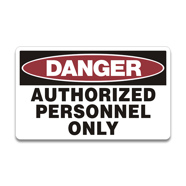 Authorized Personnel Only Danger OSHA Safety Warning Vinyl Sticker Decal Rotten Remains
