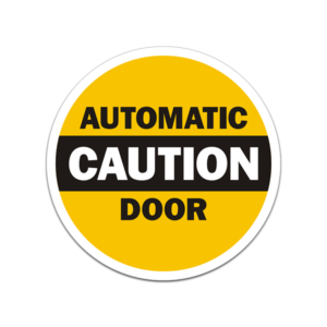 Caution Automatic Door Sticker Decal