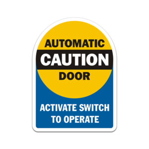 Caution Automatic Door Sticker Decal V2