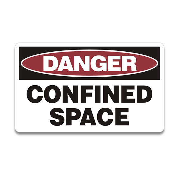Confined Space Danger Warning Hazard Sticker Decal V1 Rotten Remains