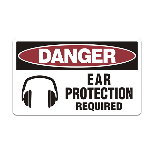 Ear Protection Required Safety Danger OSHA Warning Hazard Sticker Decal V1 Rotten Remains