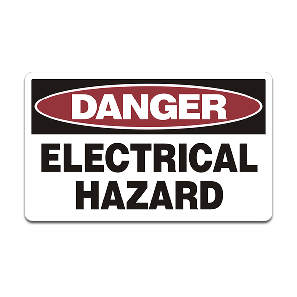 Electrical Hazard Warning Danger Wire Shock Vinyl Sticker Decal Rotten Remains