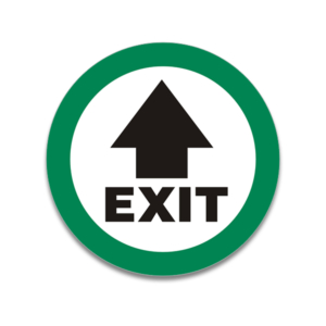 Exit Door Out Emergency Sign Sticker Decal Rotten Remains