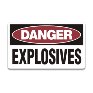 Explosives C-4 TNT Black Powder Danger Warning Hazard Vinyl Sticker Decal Rotten Remains