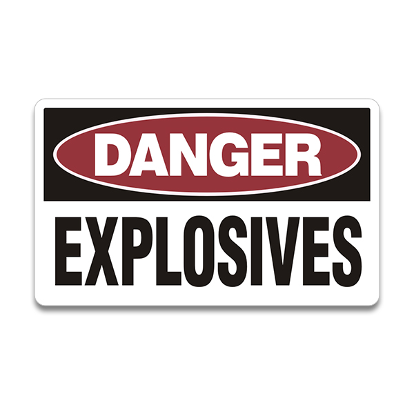 Explosives C-4 TNT Black Powder Danger Warning Hazard Vinyl Sticker Decal Rotten Remains