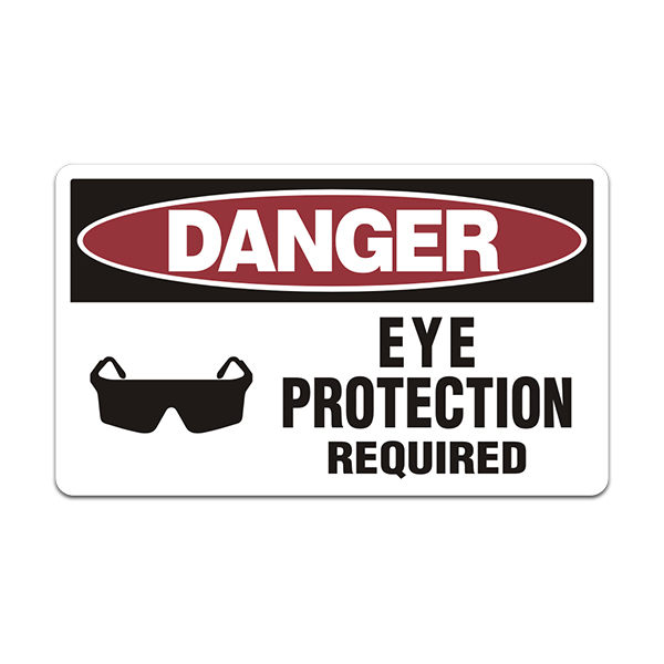 Eye Protection Required Safety Danger OSHA Warning Hazard Sticker Decal V1 Rotten Remains