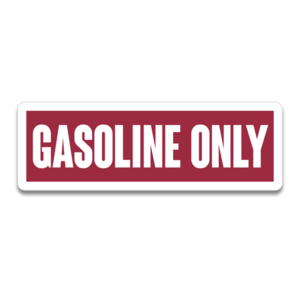 Gasoline Fuel Only Sticker Decal Danger Warning Gas Explosive Hazard Rotten Remains