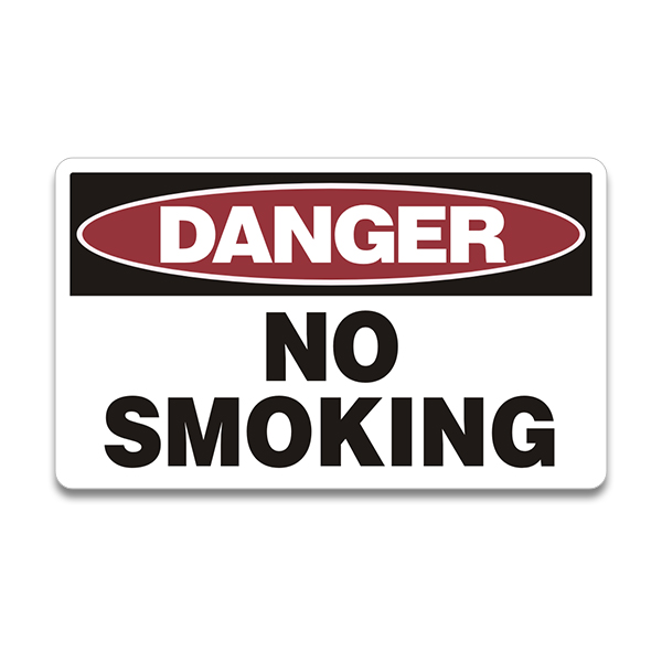 No Smoking Danger Safety Warning Vinyl Sticker Decal V2 Rotten Remains