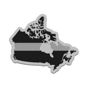 Canada Thin Silver Line Decal Canadian Corrections Officer Vinyl Sticker Rotten Remains