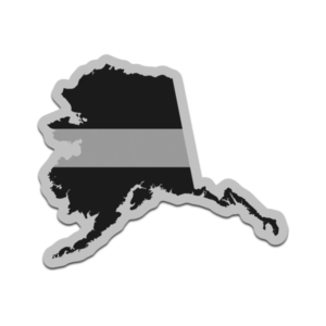 Alaska State Thin Silver Line Decal AK Corrections Vinyl Sticker Rotten Remains