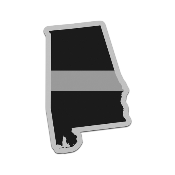 Alabama State Thin Silver Line Decal AL Corrections Vinyl Sticker Rotten Remains