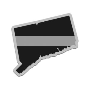 Connecticut State Thin Silver Line Decal CT Corrections Vinyl Sticker Rotten Remains