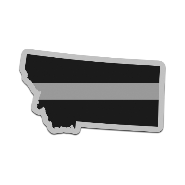 Montana State Thin Silver Line Decal MT Corrections Vinyl Sticker Rotten Remains