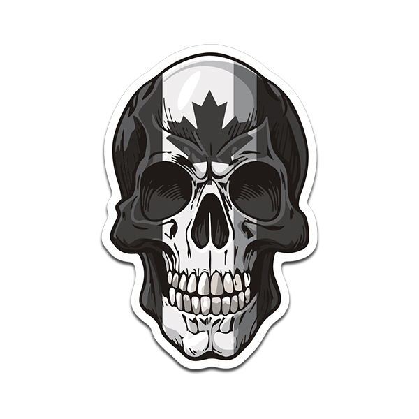 Canada Thin Gray Line Skull Sticker Decal Canadian Corrections
