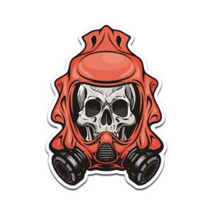 Hazmat Skull Vinyl Sticker Decal Biohazard Suit Zombie V2