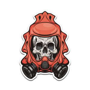 Hazmat Suit Skull Vinyl Sticker Decal Biohazard Zombie