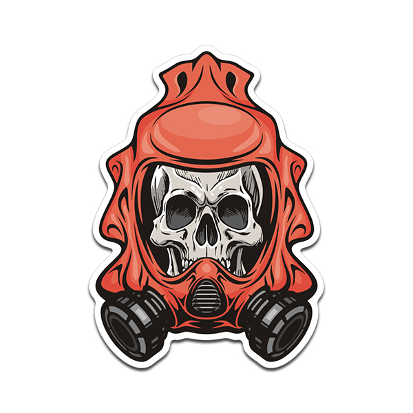 Hazmat Suit Skull Vinyl Sticker Decal Biohazard Zombie