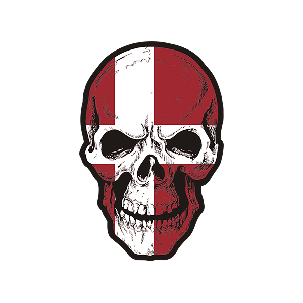 Denmark Flag Skull Decal Danish Nordic Skulls Vinyl Car Sticker V2 Rotten Remains